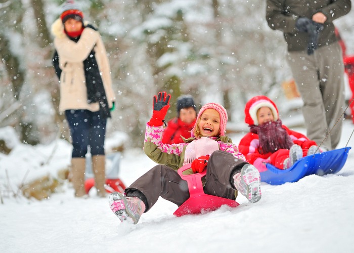 Winter Fun with family - sledding - Kalamazoo