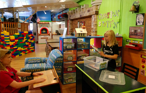 Playing at the Sandcastles Children's Museum in Downtown Ludington