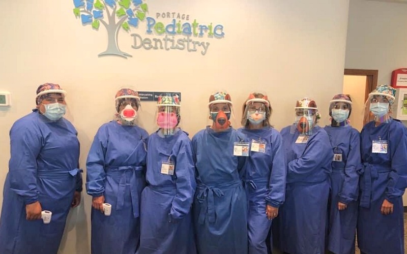 Dentist office Staff with PPE