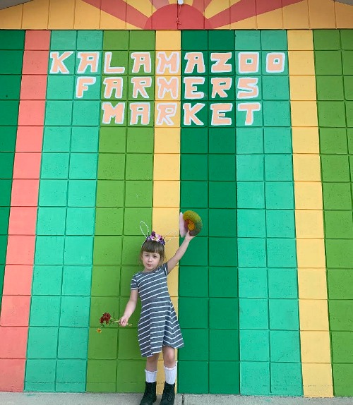 Girl at Kalamazoo Farmers Market - New to Kalamazoo
