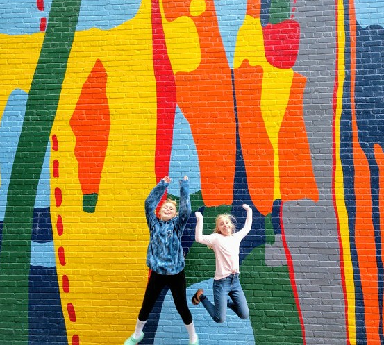 mural crawl with kids