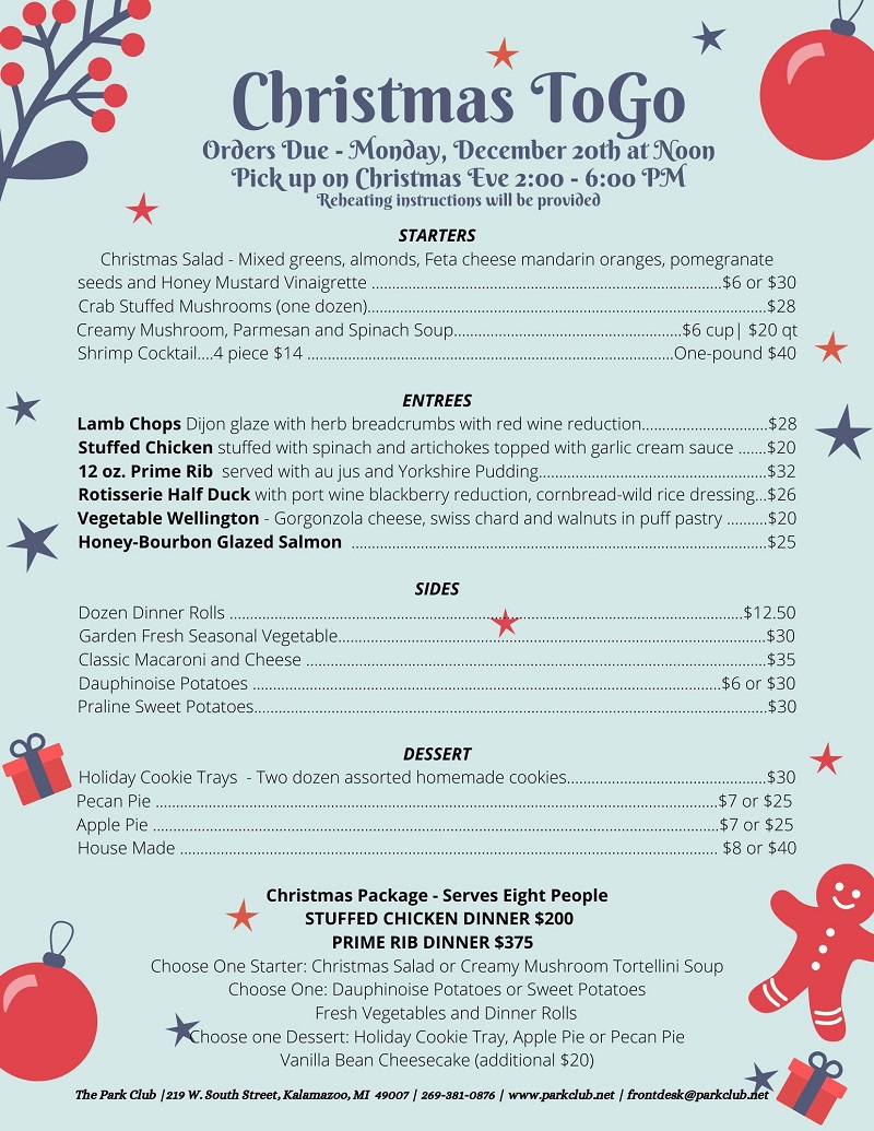 Restaurants Open On Christmas Day 2022 In Kalamazoo Christmas Dinners To Go: Kalamazoo Restaurants + Bakeries That Will Cook  For You This Christmas + New Year's Eve- 2021 - Kzookids