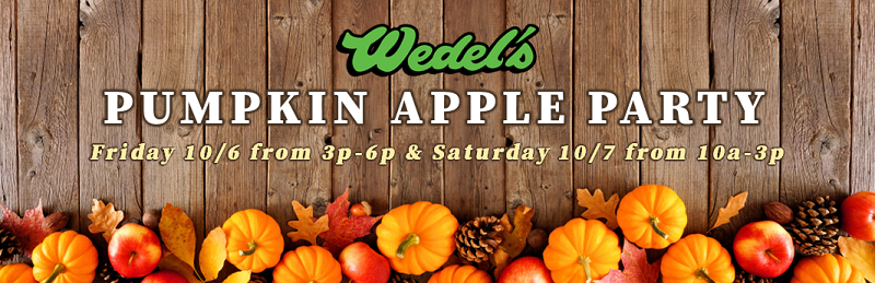 Wedel's garden center pumpkin apple party