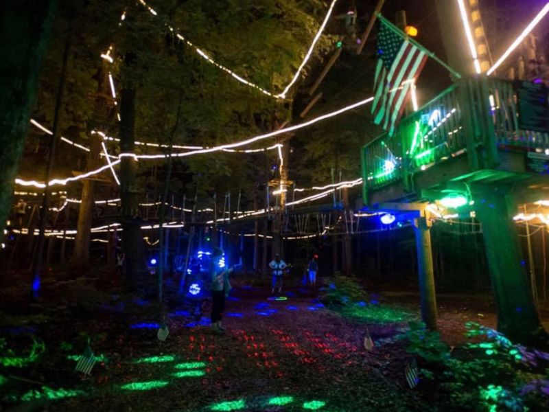 frankenmuth aerial park glow night