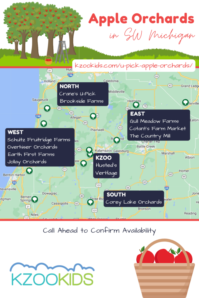 apple picking, apple orchards in southwest michigan, apple picking map