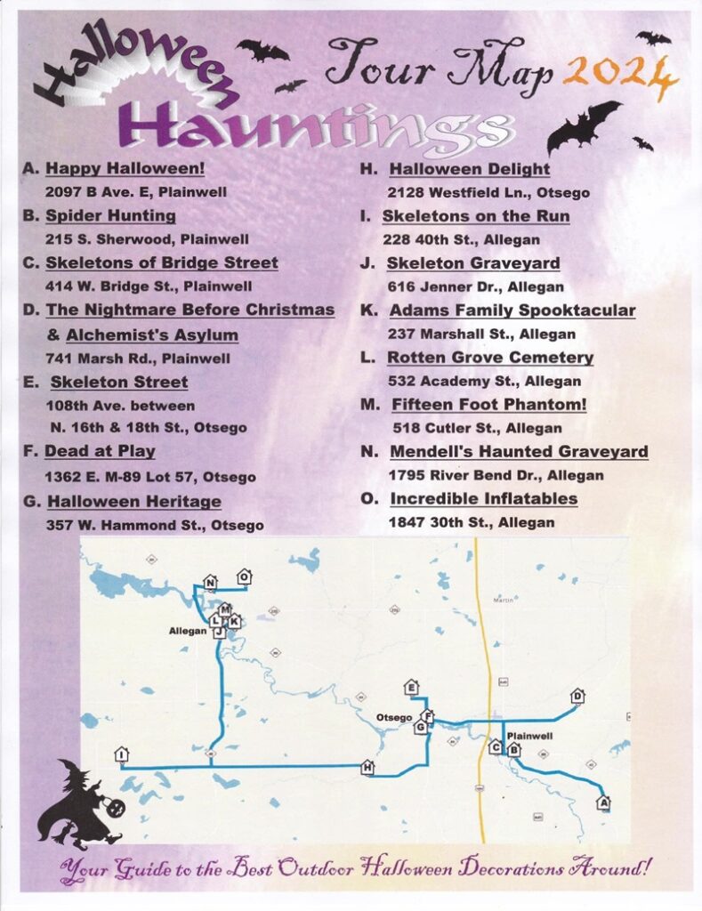 Halloween Houses in Allegan, Plainwell and Otsego MI